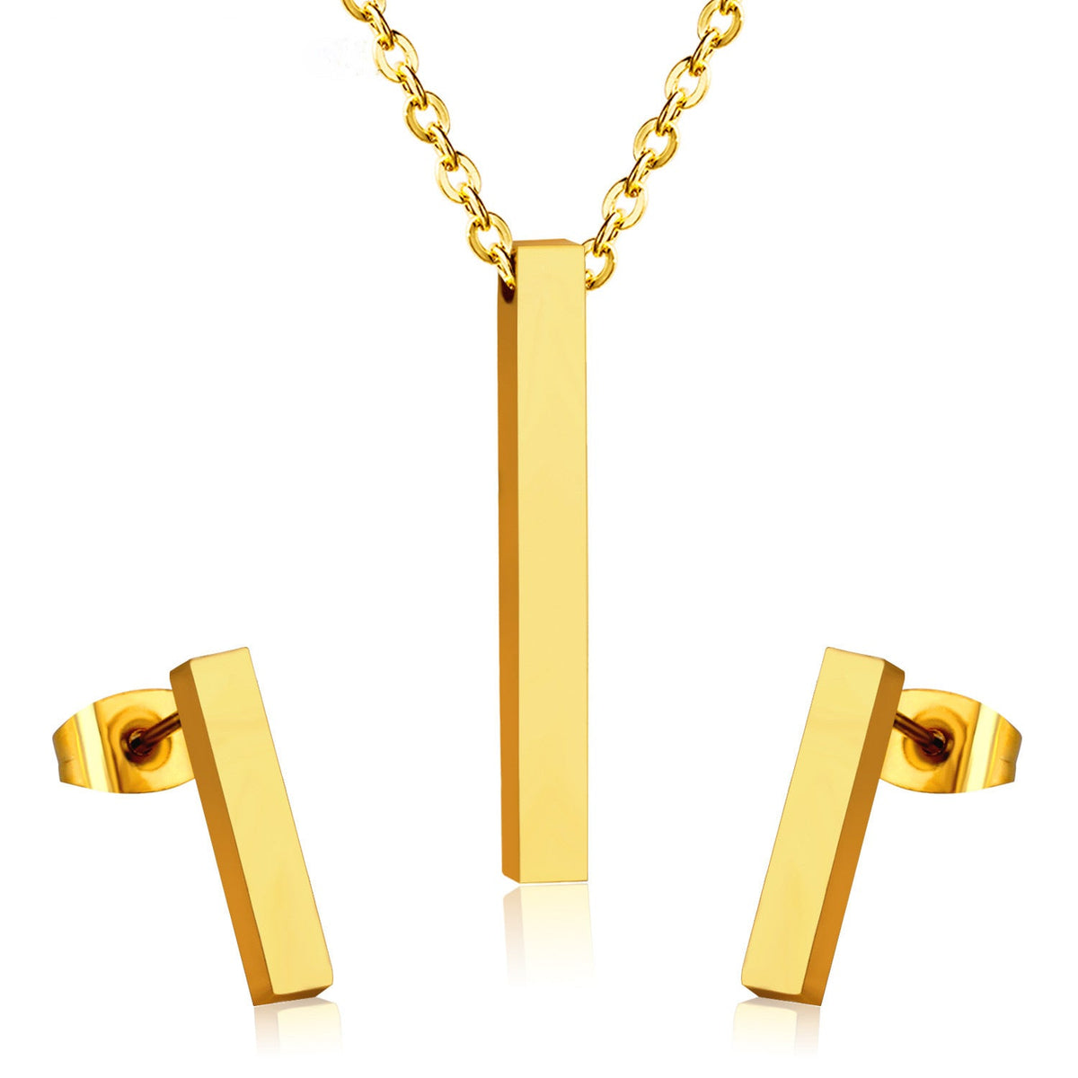 Parure de bijoux moderne pour femme en acier inoxydable
