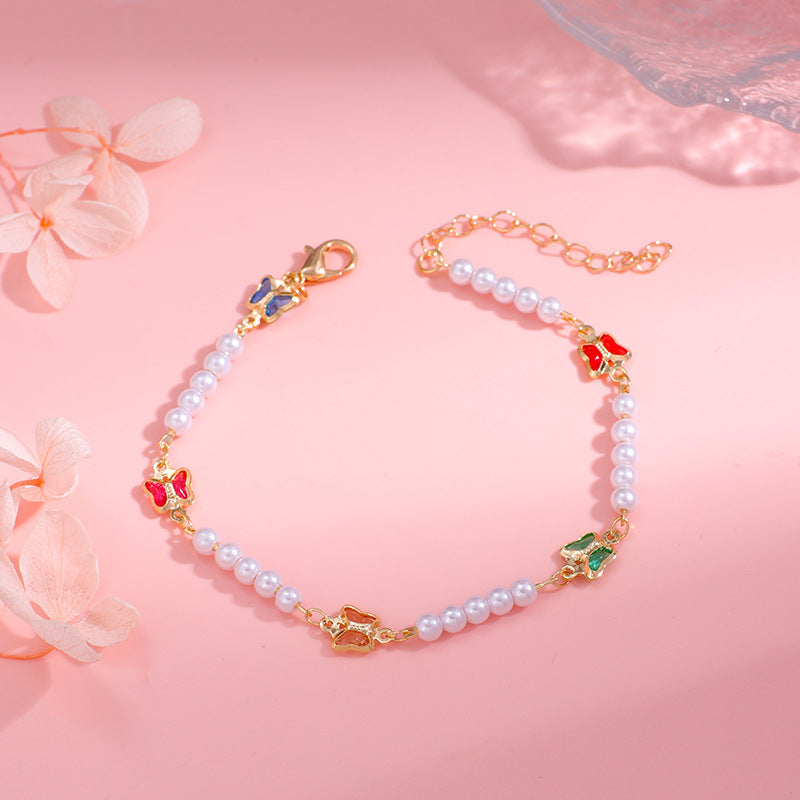 Bracelet perles et mauvais œil coloré
