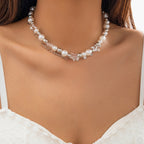 Collier de perles pour femme avec étoiles