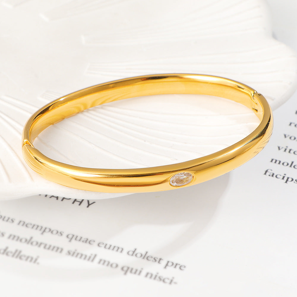 Jonc pour femme avec zircon étincelant