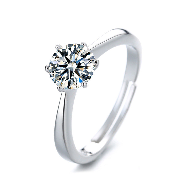 Bague pour femme avec zircon étincelant et design incurvé moderne