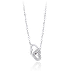 Collier pour femme avec pendentif double cœur et zircons étincelants