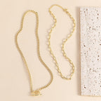 Collier à chaînes superposées argenté élégant