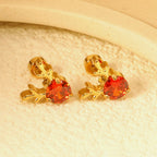 Boucles d'oreilles tiges avec motifs bois de cerf et cristaux