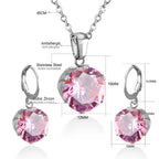 Parure de bijoux pour femme avec pendentif zircone et boucles d'oreilles