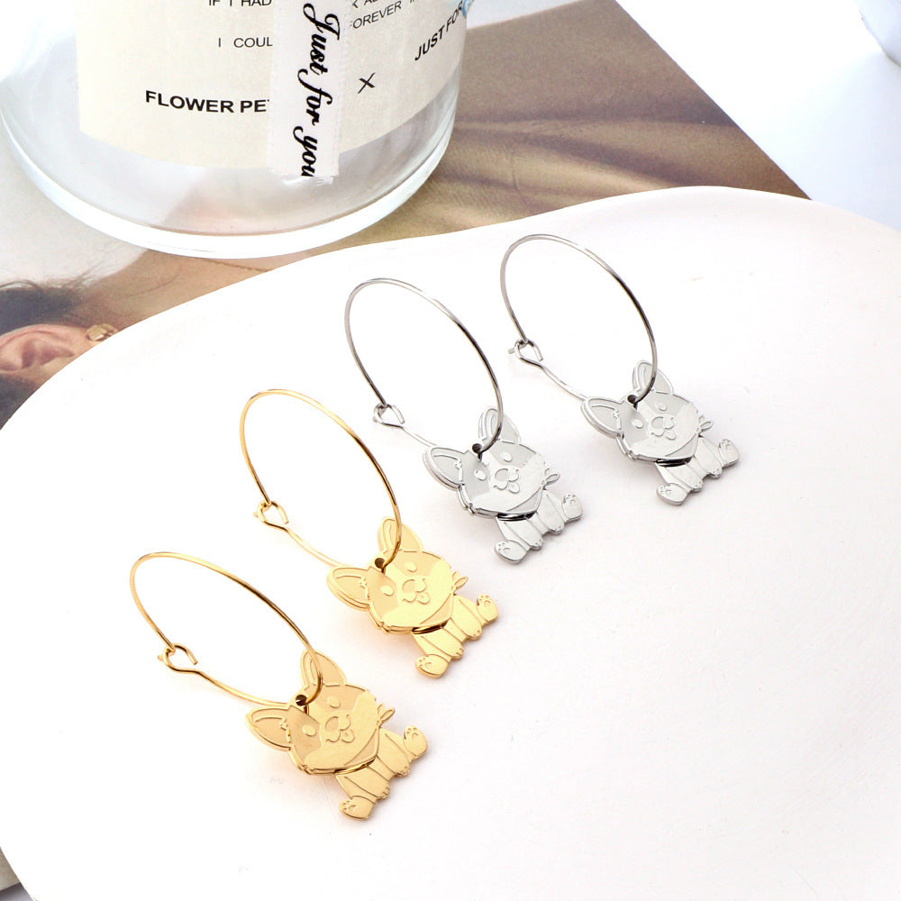 Boucles d'oreilles pendantes pour femme motif lapin