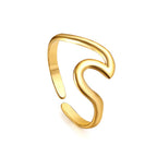 Bague réglable pour femme au design incurvé