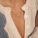 Collier pour femme avec pendentifs en zircone et acier inoxydable