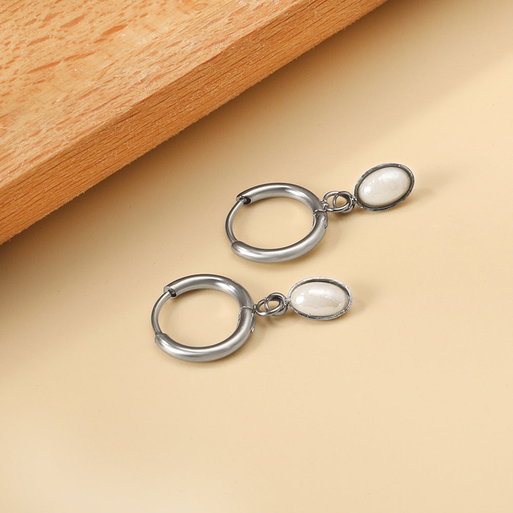 Boucles d'oreilles pendantes pour femme avec pendentif perle élégant