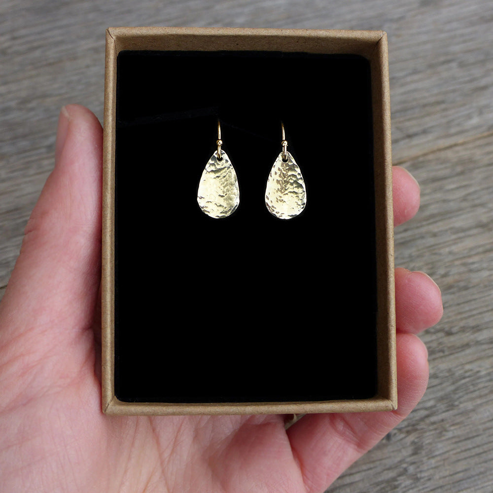 Boucles d'oreilles pendantes pour femme en métal texturé