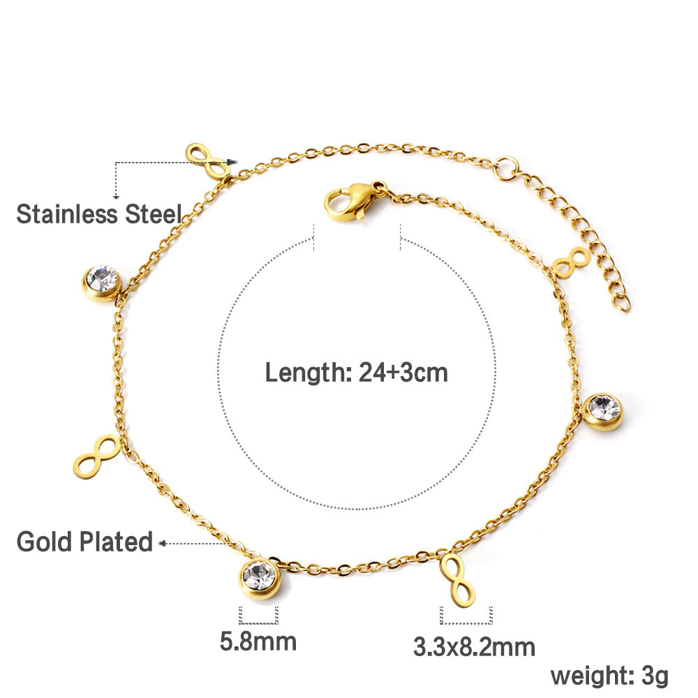 Bracelet pour femme avec symbole infini en acier inoxydable