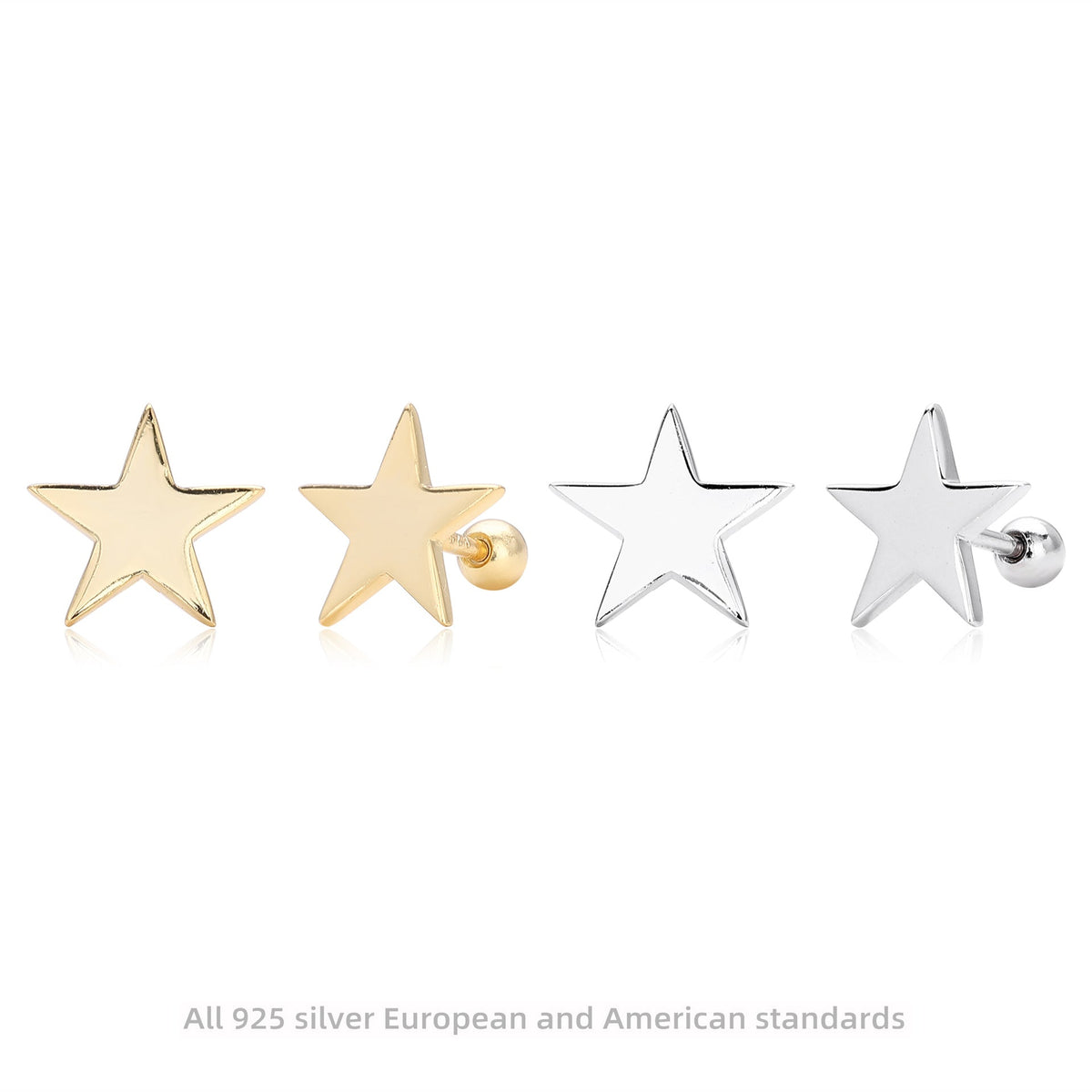 Boucles d'oreilles étoiles en argent sterling 925