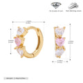 Damen Ohrringe mit funkelnden Herz-Zirkonen aus 925 Sterling Silber