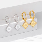 Boucles d'oreilles pendantes avec pendentif zircon en argent 925