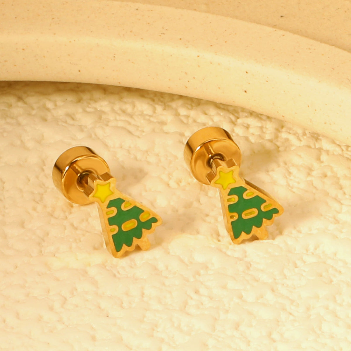 Boucles d'oreilles pour femme motif sapin de Noël festif