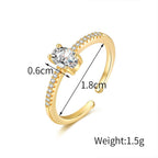 Bague ouverte élégante pour femme avec zircone