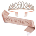 Ensemble diadème et écharpe d'anniversaire pour femme