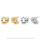 Damen Ohrhänger im eleganten, geschwungenen Design aus 925 Sterling Silber