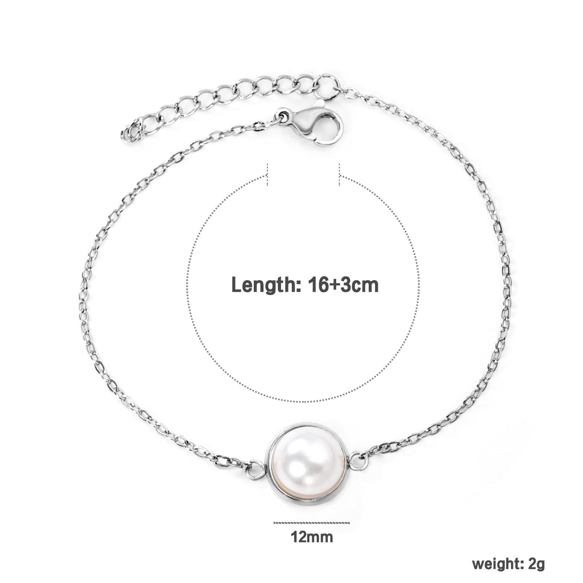 Bracelet pour femme avec perle et structure à maillons élégante