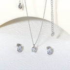 Parure de bijoux pour femme avec éléments en zircone et boucles d'oreilles élégantes