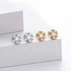 Boucles d'oreilles pour femme avec zircon et argent sterling 925