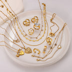 Bracelet pour femme avec fermoir réglable et pendentif en forme de cœur