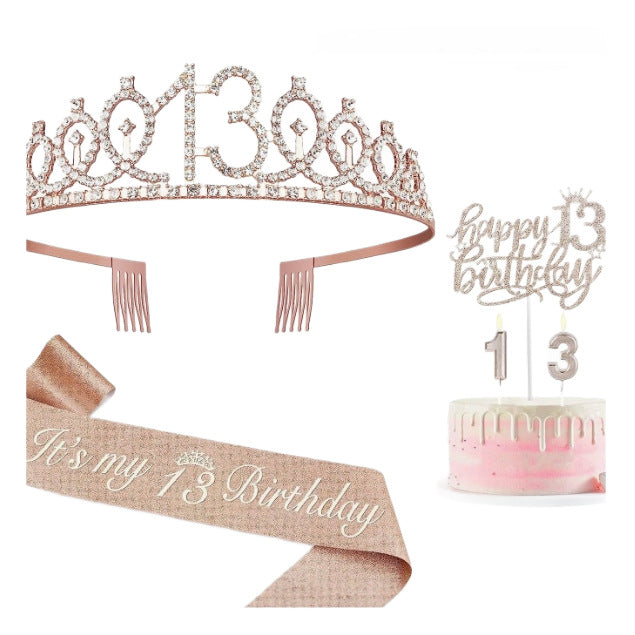 Couronne scintillante pour 18e anniversaire avec écharpe