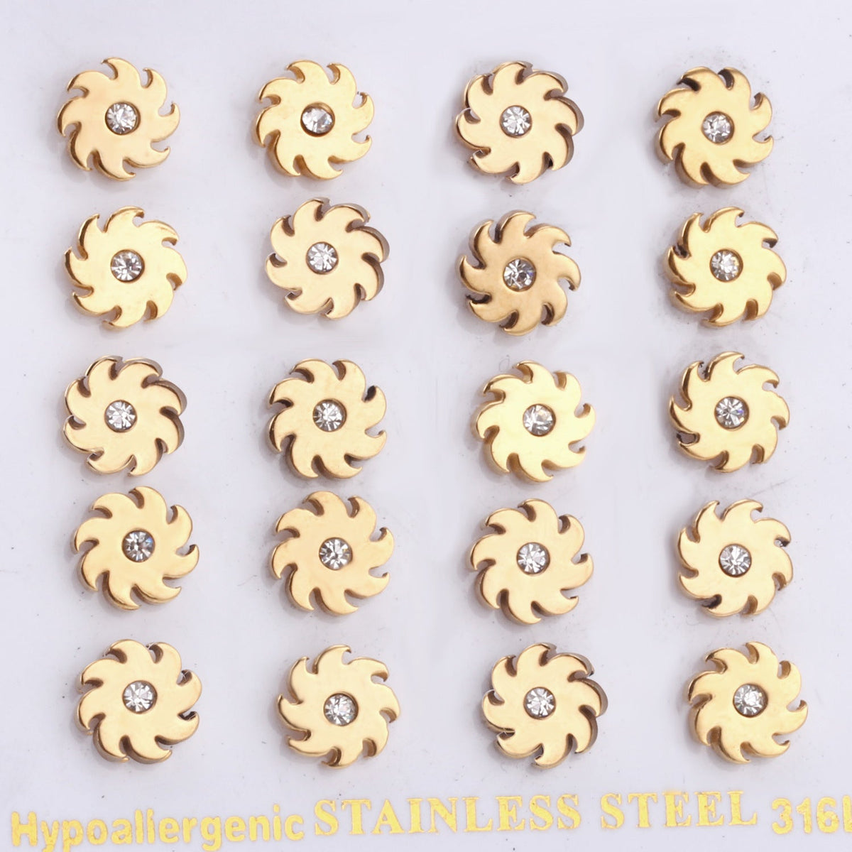 Boucles d'oreilles pour femme en acier inoxydable, design spirale
