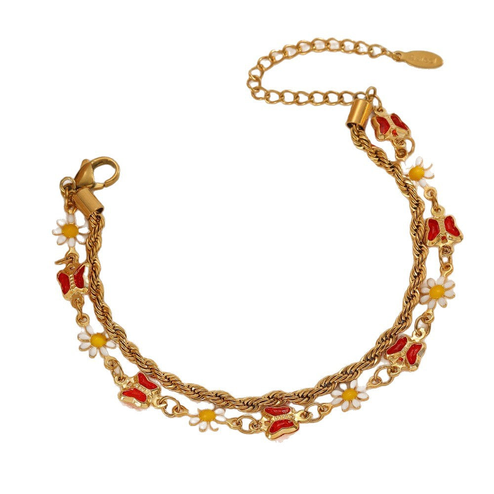 Bracelet femme avec pendentifs artistiques