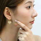 Boucles d'oreilles pendantes pour femme design cœur