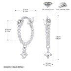 Boucles d'oreilles pendantes pour femme avec zircon étincelant