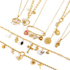Collier pour femme avec pendentifs charmants et longueur réglable