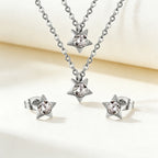 Parure de bijoux pour femme avec pendentifs étoile scintillants