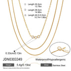 Collier multi-rangs pour femme avec pendentifs en zircone et acier inoxydable hypoallergénique