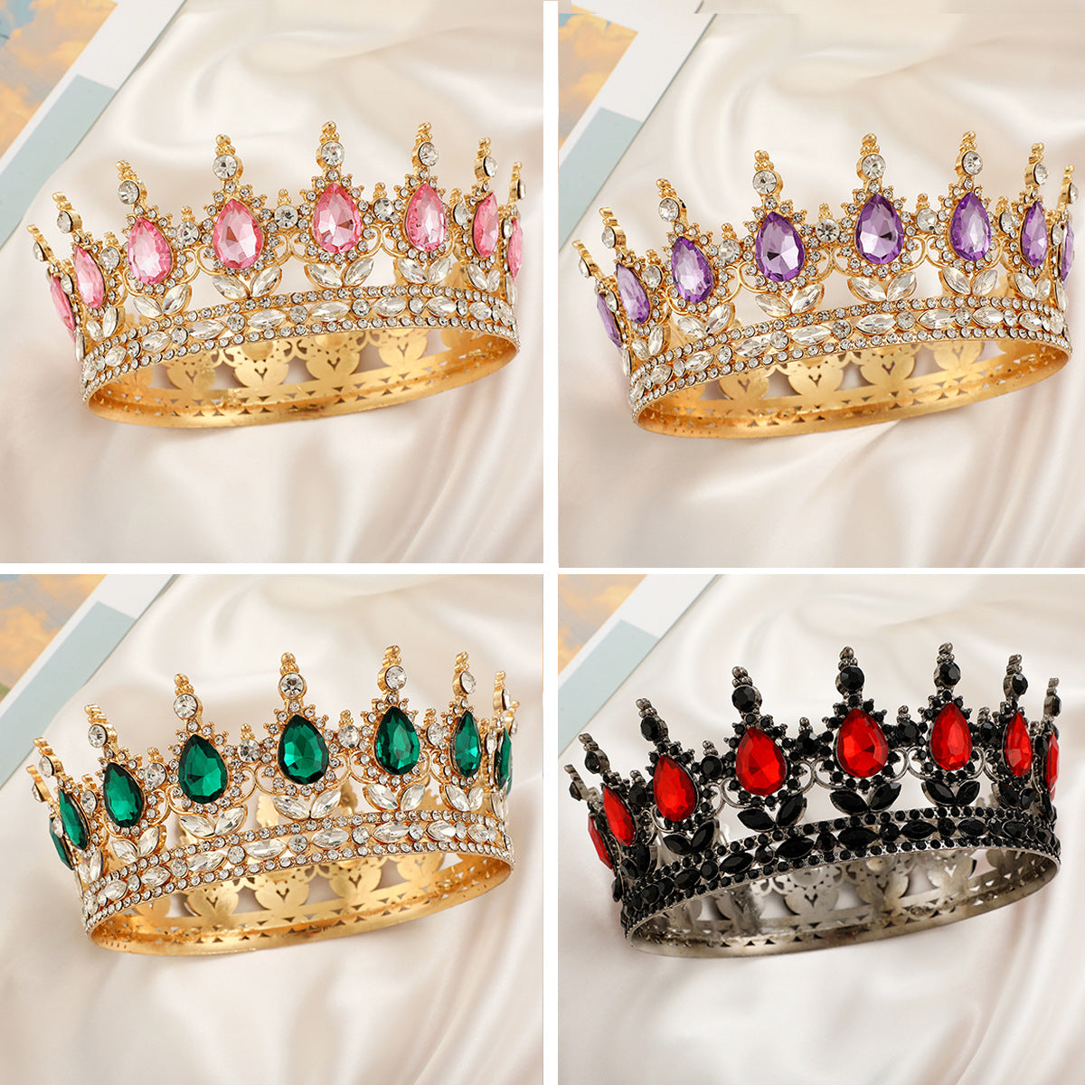 Couronne festive luxueuse pour femme avec pierres précieuses