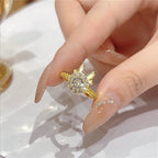 Bague texturée réglable pour femme avec cœur