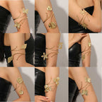 Bracelet rigide pour femme avec motifs floraux