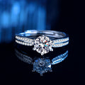 Bague de fiançailles pour femme avec zircon étincelant et détails élégants