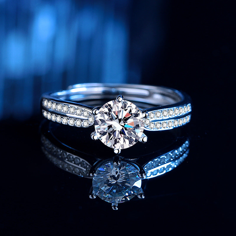 Bague de fiançailles pour femme avec zircon étincelant et détails élégants
