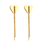 Boucles d'oreilles cœur avec chaînettes
