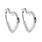 Boucles d'oreilles pendantes cœur en acier inoxydable pour femme