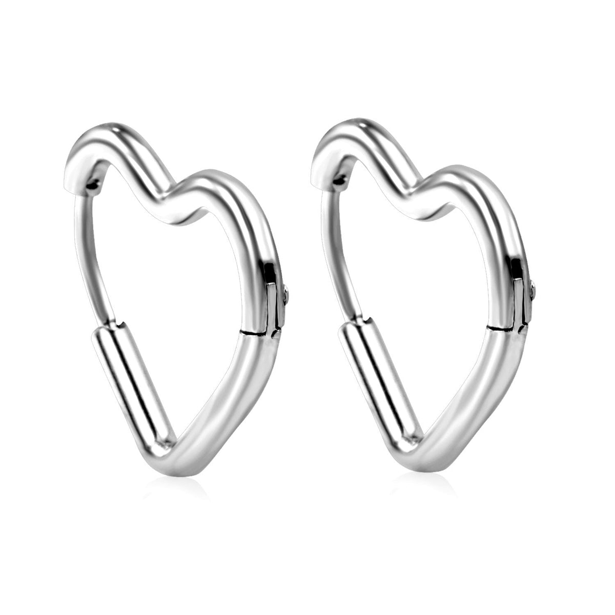 Boucles d'oreilles pendantes cœur en acier inoxydable pour femme