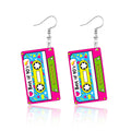 Boucles d'oreilles cassette nostalgiques