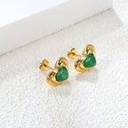 Boucles d'oreilles pour femme au design cœur élégant avec finition dorée