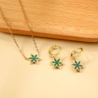 Parure de bijoux pour femme avec pendentif feuille étincelant et boucles d'oreilles élégantes
