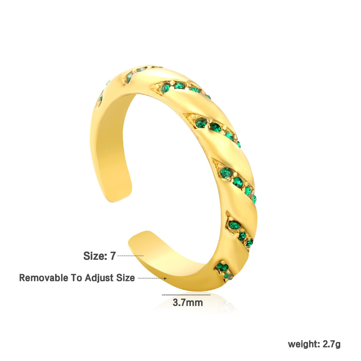 Bague ouverte pour femme avec design en treillis et zircones