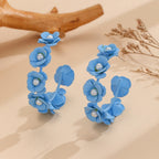 Boucles d'oreilles fleurs pour femme avec perles