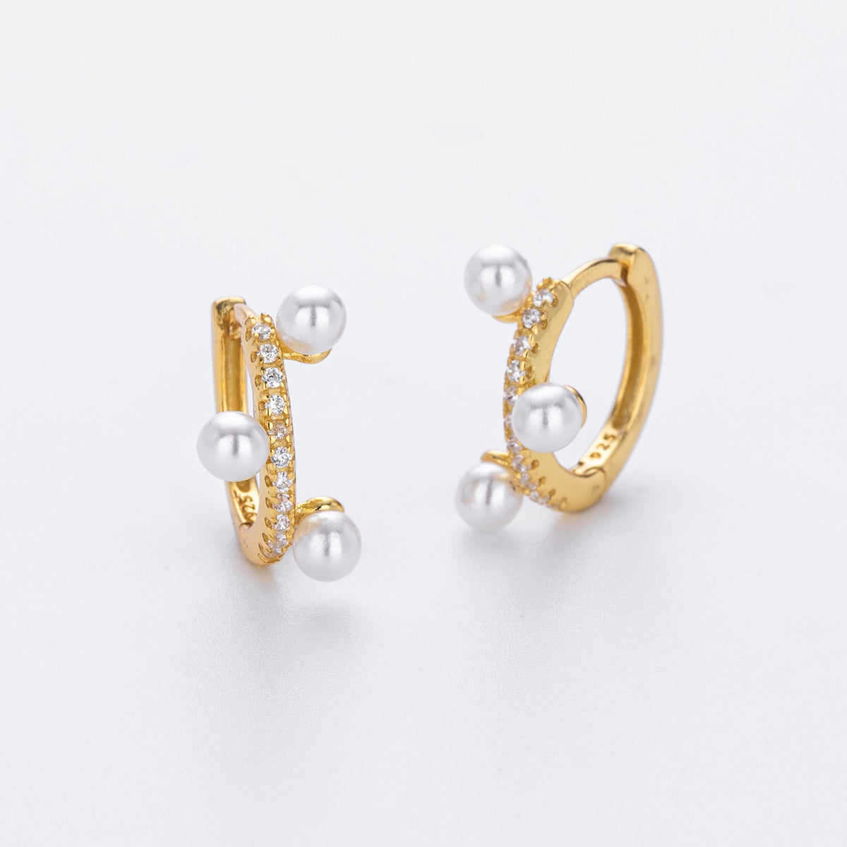 Boucles d'oreilles pendantes pour femme avec perles et zircon