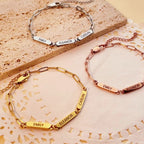 Bracelet trombone personnalisé avec noms de famille