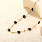 Collier pour femme au design floral avec cristaux